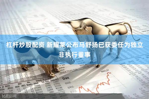 杠杆炒股配资 新耀莱公布马舒扬已获委任为独立非执行董事